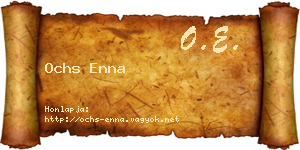 Ochs Enna névjegykártya
